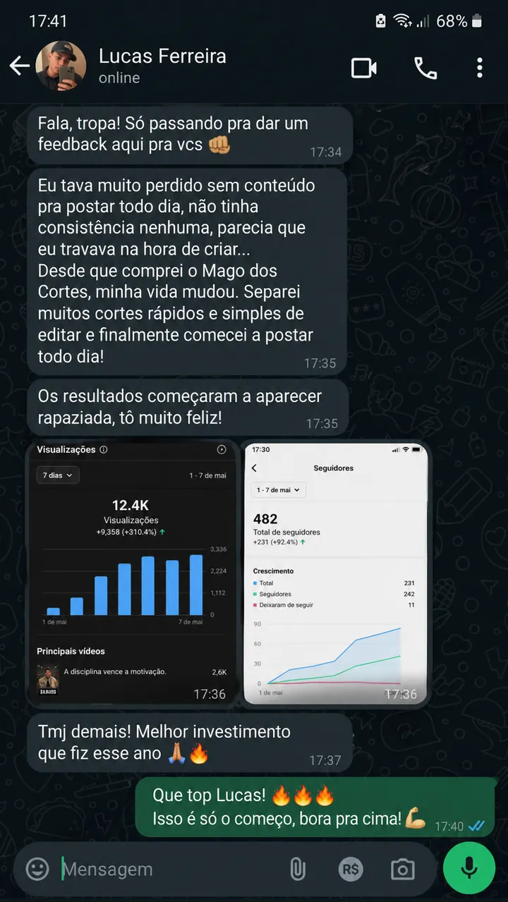 Feedback enviado por cliente do Portal do Mago